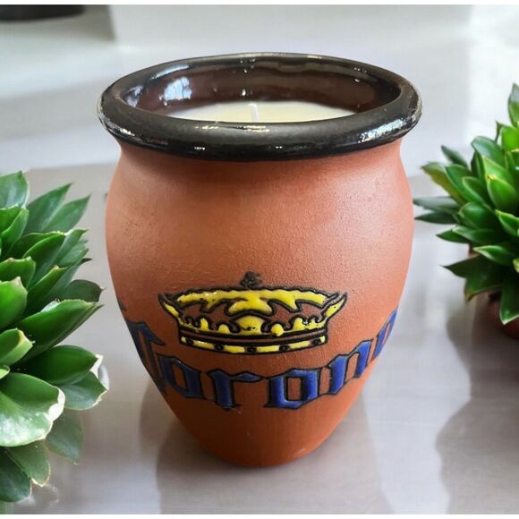 Corona Jar Oversized Candle 15oz+ Midnight Bourbon‎ Scent Premium Wax Repurposed - Picture 1 of 2